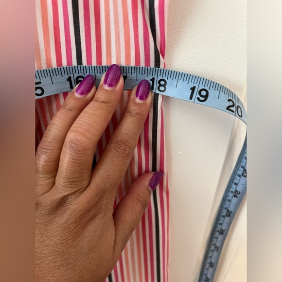 Calvin Klein tie front maxi dress. Size 10. pink with stripes. Sleeveless. - Picture 4 of 7